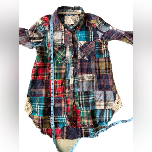 We The Free Lost In Plaid Patchwork Medium Great used condition button up top - Picture 7 of 14